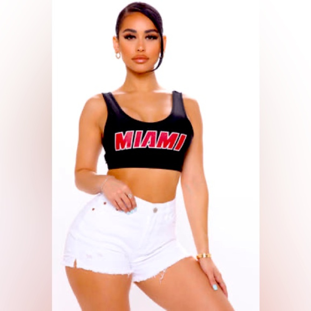 Fashion Nova NBA Shoot That Shot Miami Bra Top